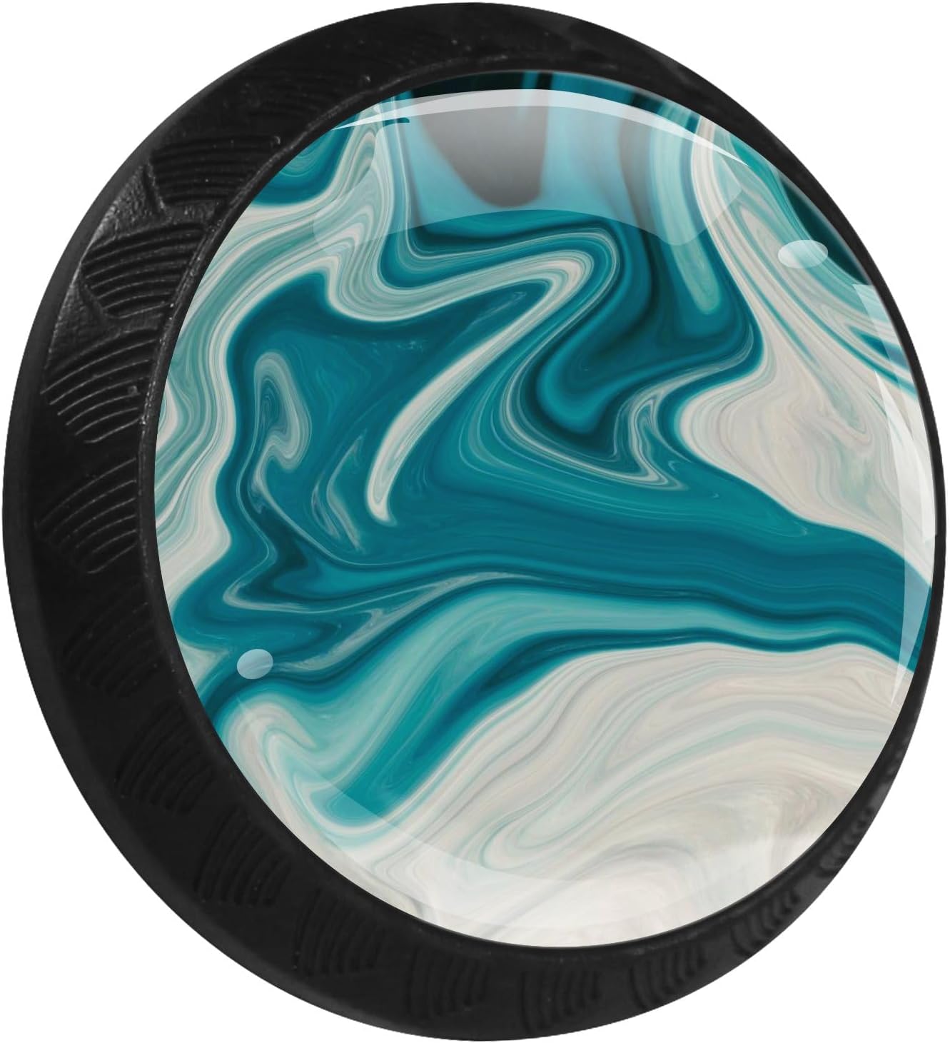 LORVIES 4 Pack 1.37" Ocean Decorative Cabinet Knobs, ABS Glass Round Black Single Hole, Dresser Drawer Door Closet Handles Pulls for Home Kitchen Bedroom (Sea Anchor)