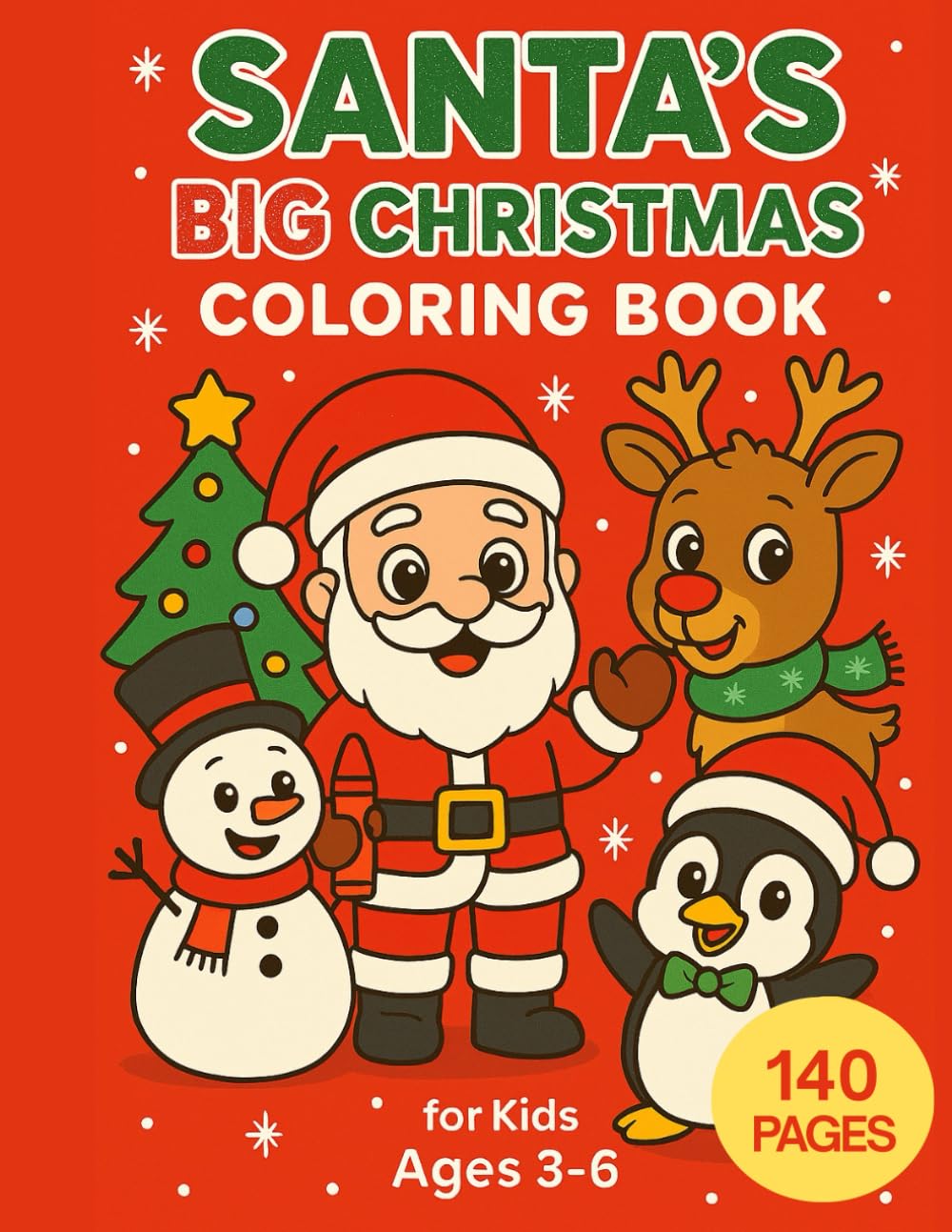 Santa's Big Christmas Coloring Book: 140 Pages of Fun Christmas Coloring, Mazes, and Dot-to-Dot Activities for Kids Ages 3-6 (Grow and Glow - Learning is fun - Christmas Edition)