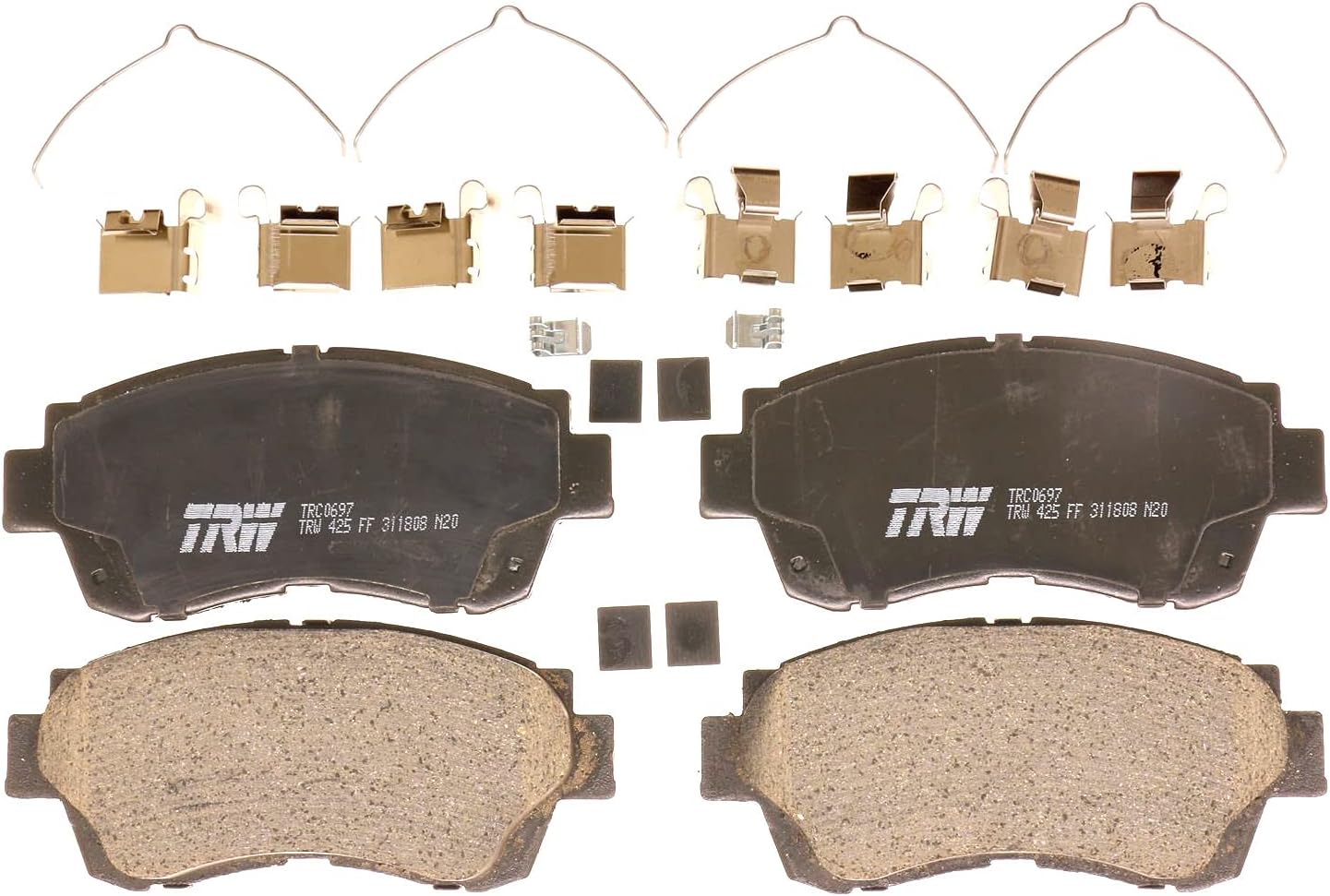TRW Pro TRC0697 Disc Brake Pad Set For Toyota Camry 1996, Front, And Other Applications