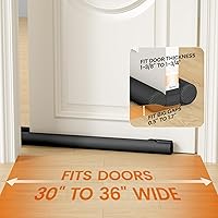 Vista 2 de fowong Tope para puerta de 30 a 36 pulgadas, insonorizante, bloqueador de corrientes de aire debajo de la puerta, sello de tapón de ruido ajustable