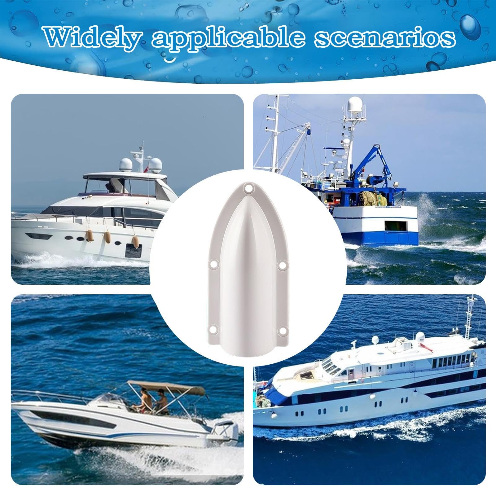 Clamshell Vent Bateau – Noir, Blanc, Câble métallique pour Couverture, Protection de Pont avec Bord Lisse, Accessoires durables, pour extérieur, Plage, croisière, Yacht, mécanique en mer