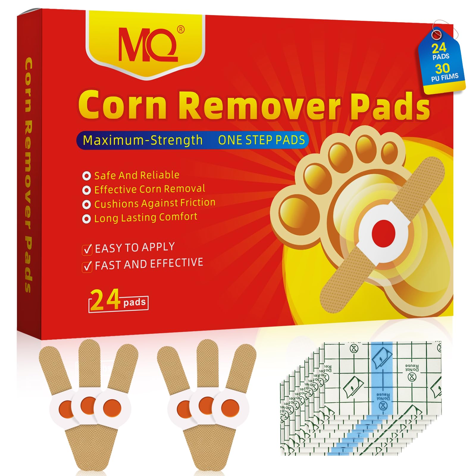 24 Piezas Almohadillas de Maíz Yeso, Parches Callos Pies Eliminar, Ideales Para Aliviar el Dolor de Callos y Cuidar los Pies, Almohadillas de Eliminación de Maíz Eliminación de Maíz
