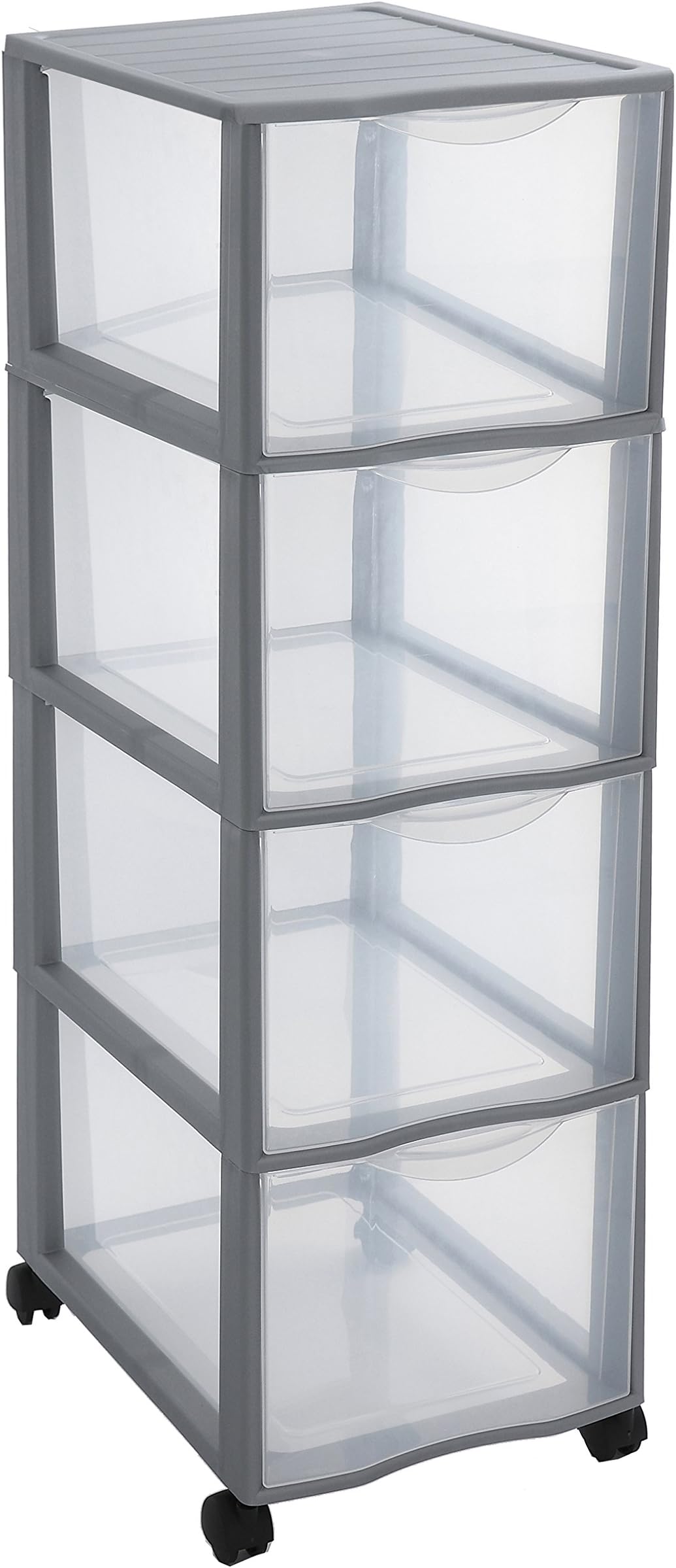 Sundis Orgamix Unit with Stop System Ercgonomic Handle and Wheels, Silver, 4 Drawers