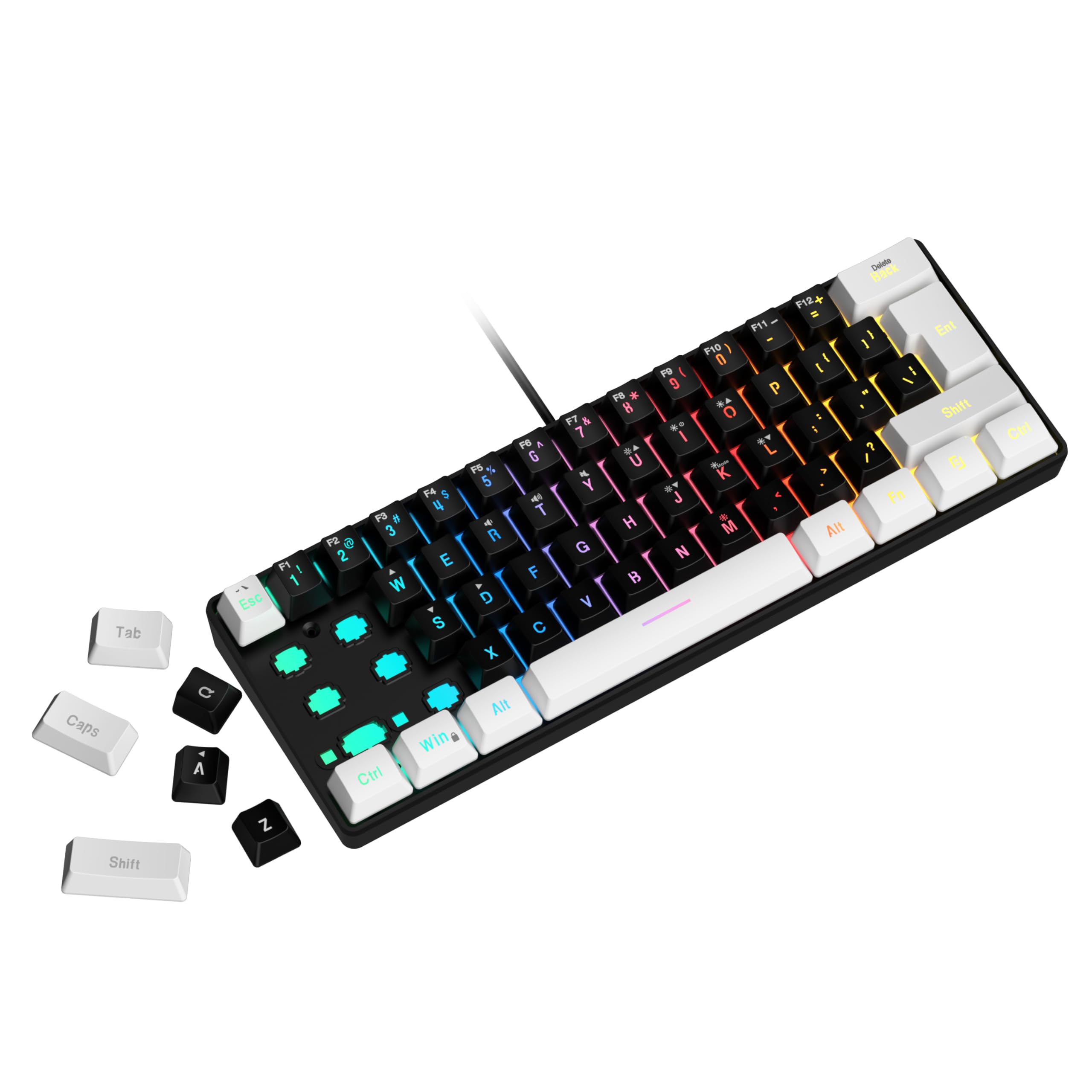 Amazon.com: SAMA Gaming Keyboard 60 Percent, 61 Keys RGB Backlit