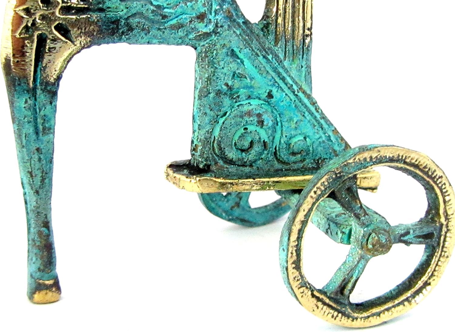 Iconsgr Réplica de la estatua del museo de bronce griego antiguo de Atenea en el carro del sol (110)