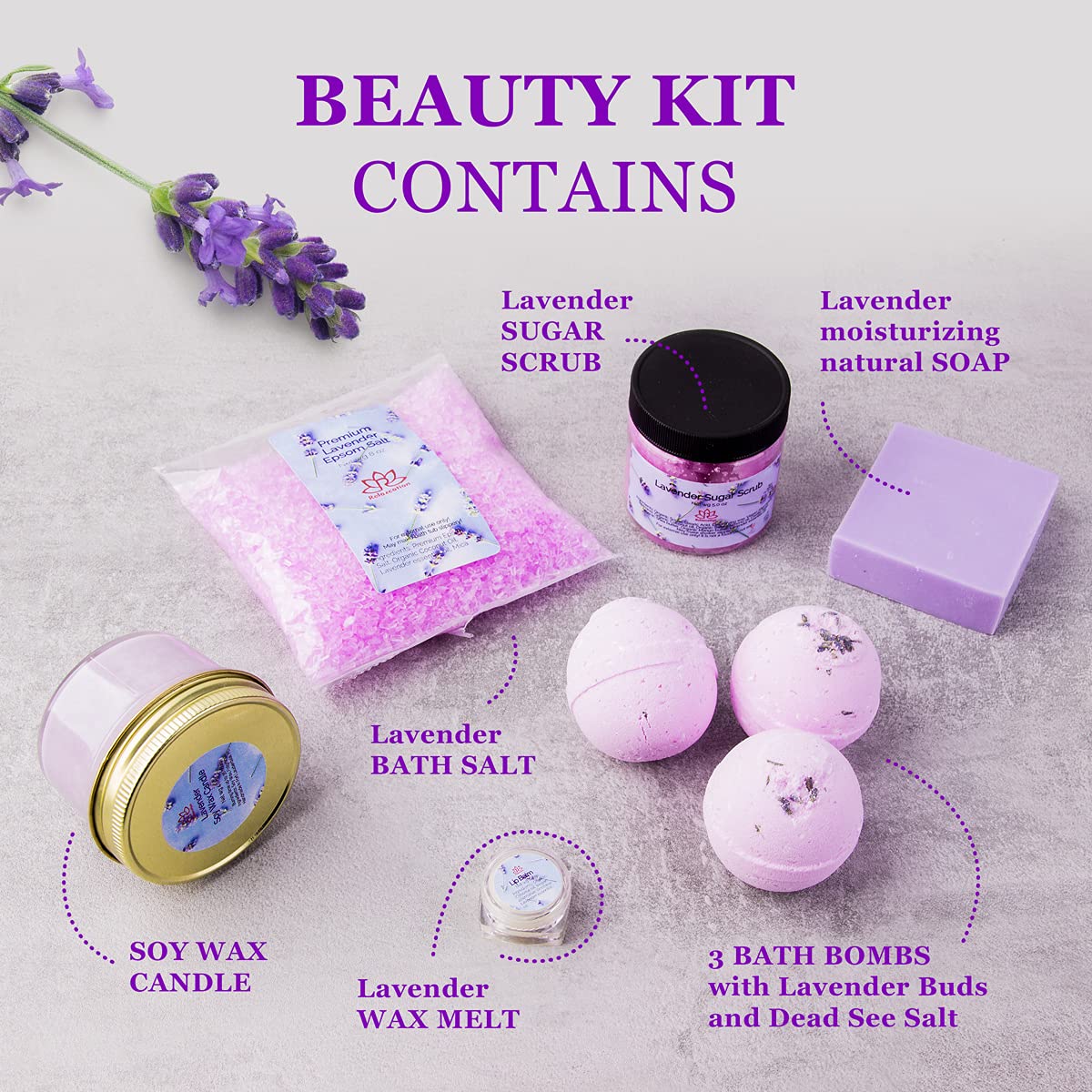 Spa Gift Baskets for Women Organic Lavender, Bath and Body At Home, Spa Kit, Soy Wax Candle, Natural Oil Bath Salt, 3 Bath Bombs, Soap Bar, Body Sugar Scrub, for Mom, Girls em promoção! Veja a oferta e mais achadinhos de Kits 6 Hoje é o melhor dia para comprar Spa Gift Baskets for Women Organic Lavender, Bath and Body At Home, Spa Kit, Soy Wax Candle, Natural Oil Bath Salt, 3 Bath Bombs, Soap Bar, Body Sugar Scrub, for Mom, Girls com aquele preço maroto! Promoção! Aproveite a oferta! 6