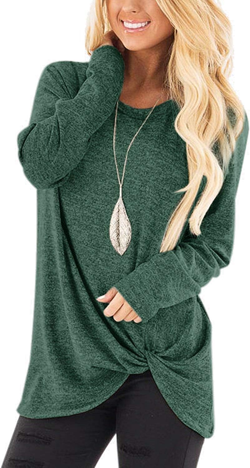 XpenyoWomen's Long Sleeve Tops Twisted Sweatshirt Loose T Shirt Blouses Tunic Tops