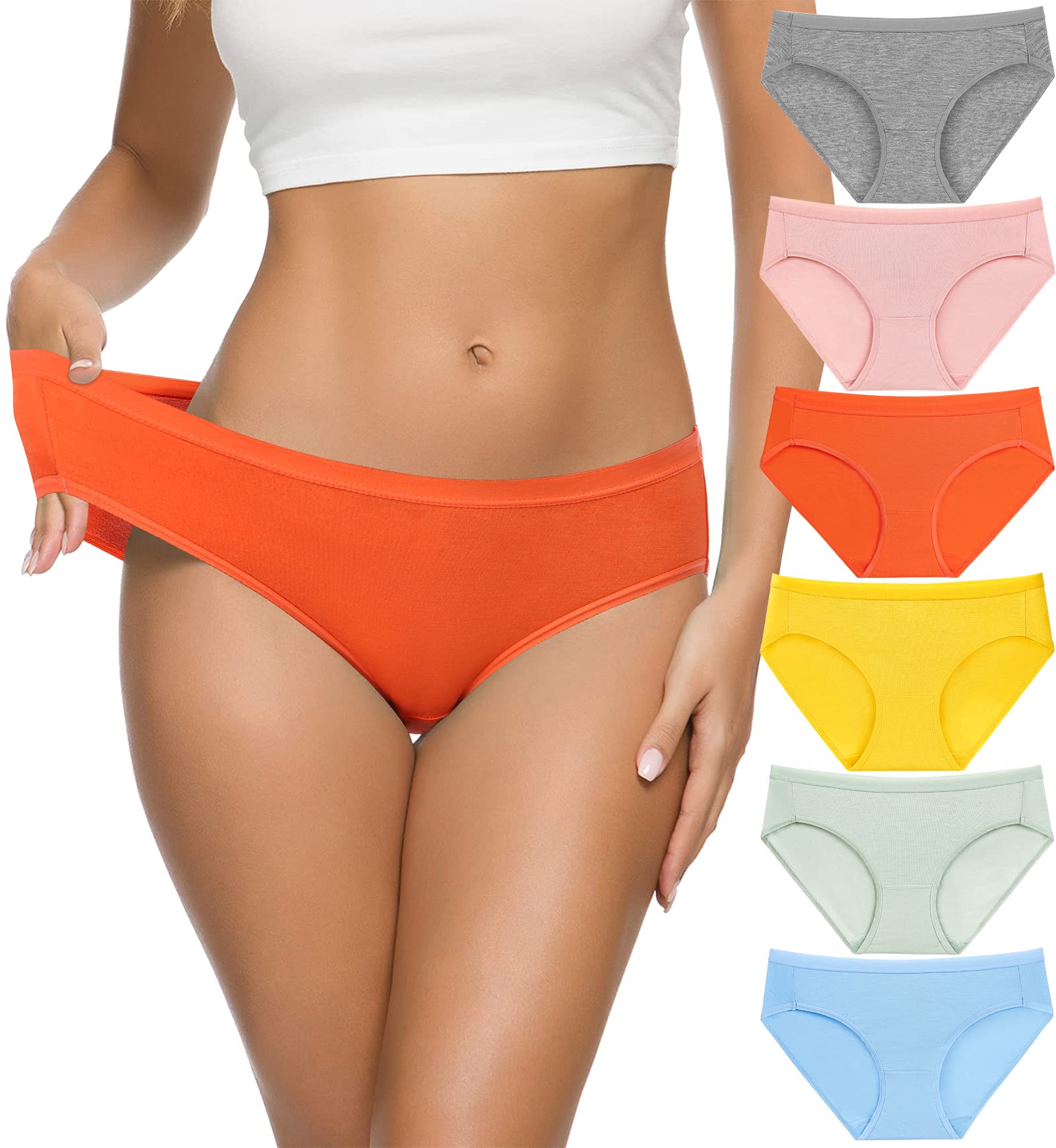 CULAYIIWomen's Cotton Bikini Panties, High-Cut Full Coverage Stretch Cool Underwear for Women