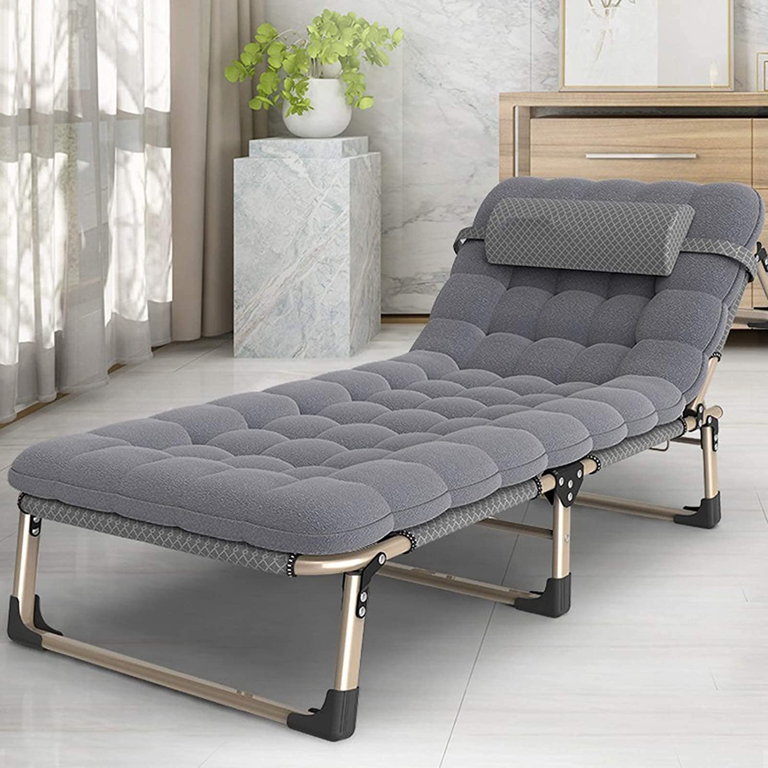 Silla plegable con almohadilla acolchada para camping y terraza