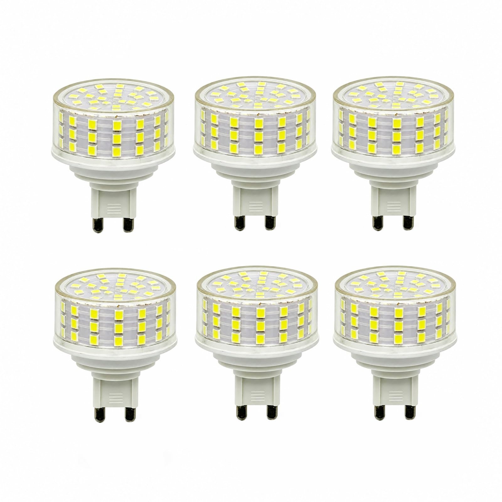 Bombilla LED G9 10W Pack de 6, 3000K Luz Cálida, Reemplaza 100W Halógena, CRI>85, Sin Parpadeo, No Regulable, Adecuada para Plafones y Lámparas Colgantes