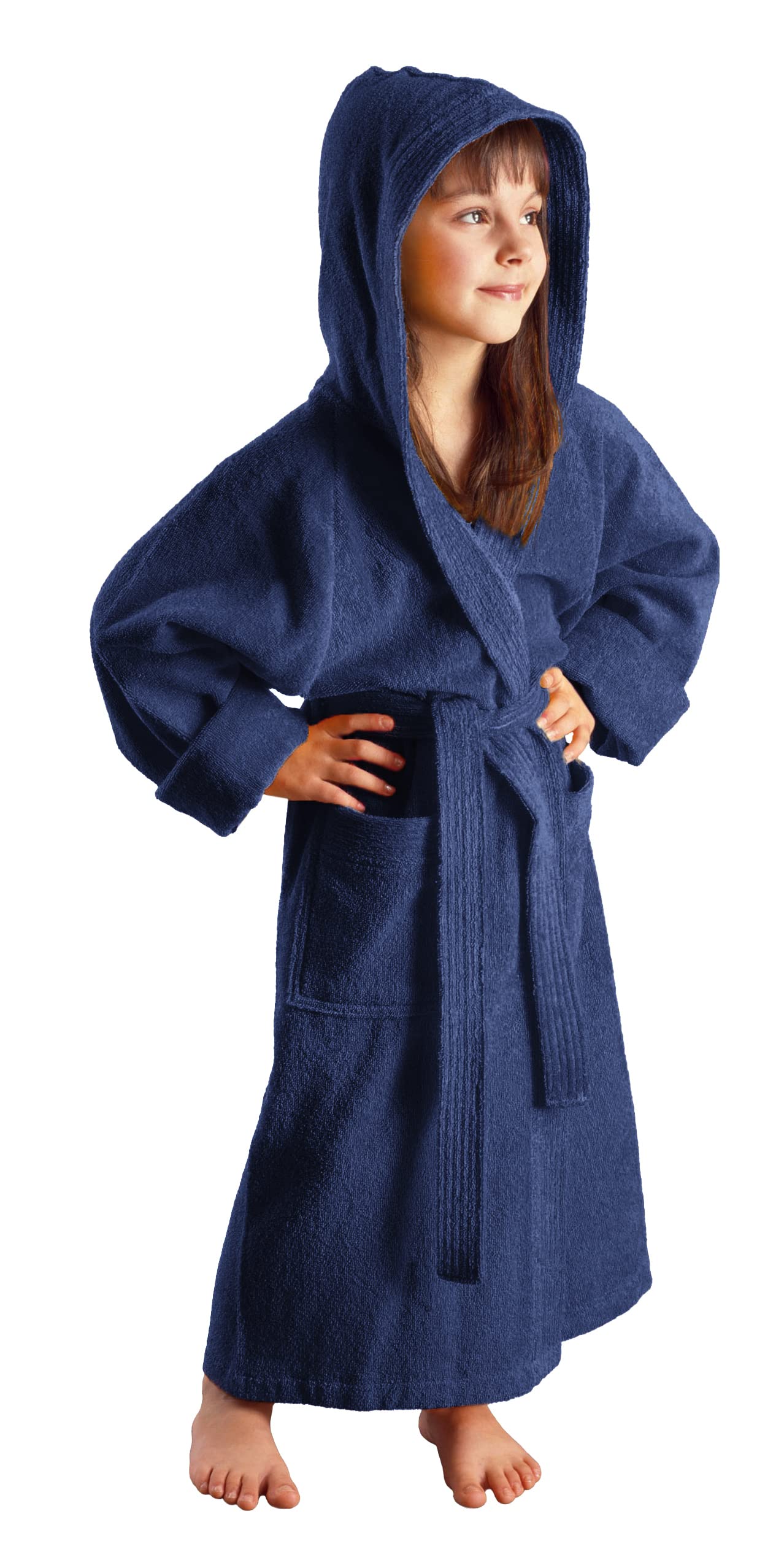 Arus Peignoir de Baine Enfant, Fille, Garçon et Ado, à Capuche, 100% Coton Tissu Éponge Serviette de Bain Ultra Doux et Léger