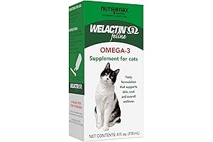 Nutramax Welactin Omega-3 Fish Oil Supplement Liquid for Healthy Skin and Coat in Cats