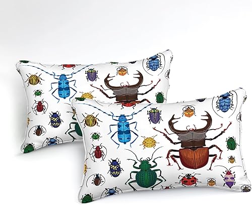 Miniatura 5 de Juego de edredón de Navidad de 4 piezas con estampado de Papá Noel, estampado de copos de nieve blancos, rojo con 1 funda de cojín (King, Feliz