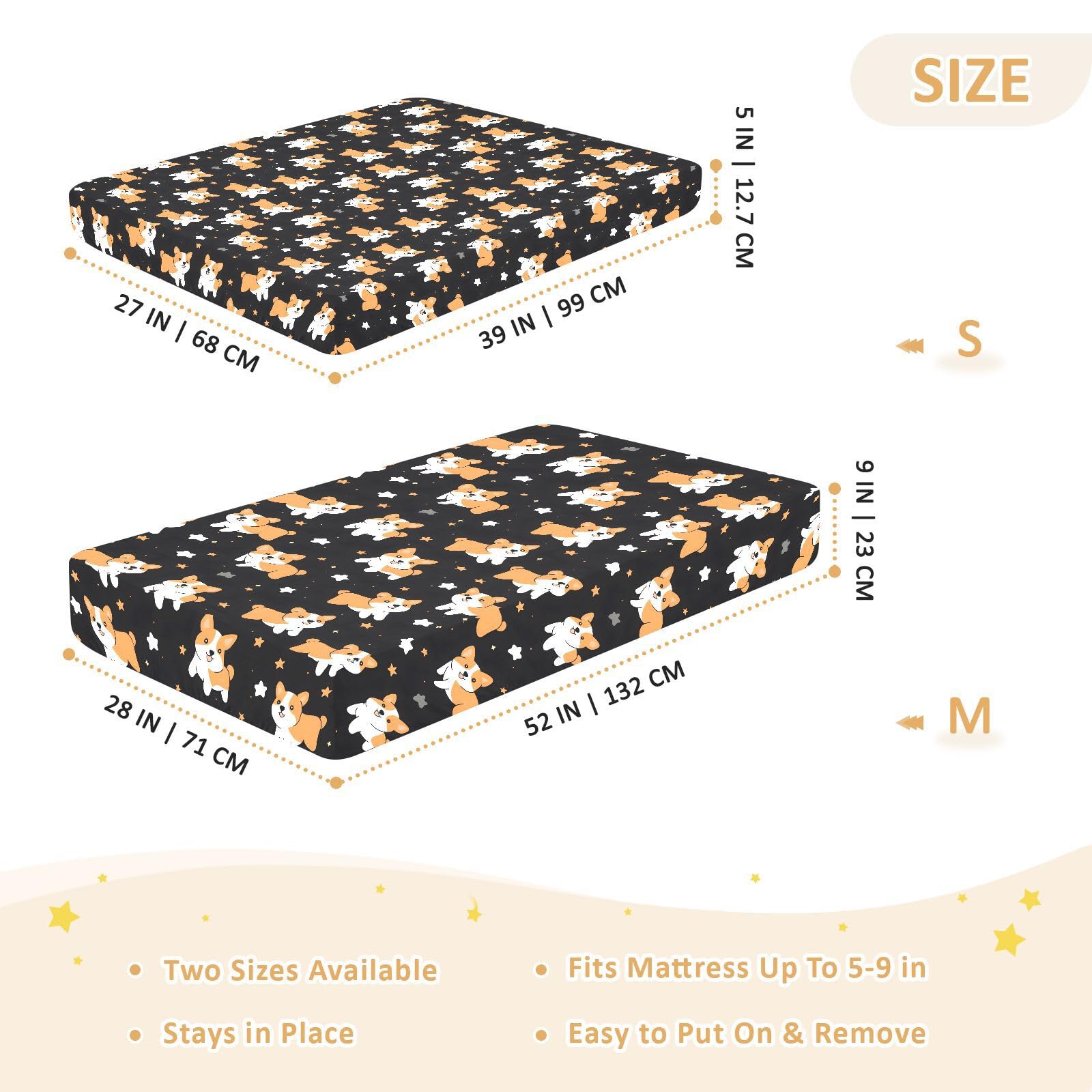 Drap-housse pour berceau de bébé amusant avec étoile pour garçons et filles - 71,1 x 132,1 cm