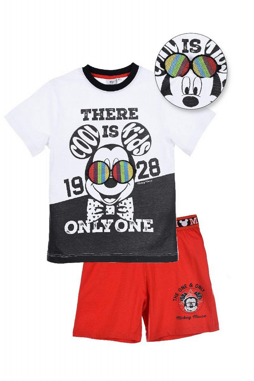 MICKEY Pyjacourt Boy 100% Baumwolle Schwarz