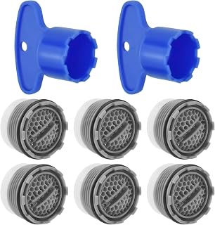Faucet Aerators with Removal Wrench Tool 18.5 mm High Efficiency Water Saving Flow Restrictor Set Cache Replacement for Bathroom or Kitchen Sink, 6PCS