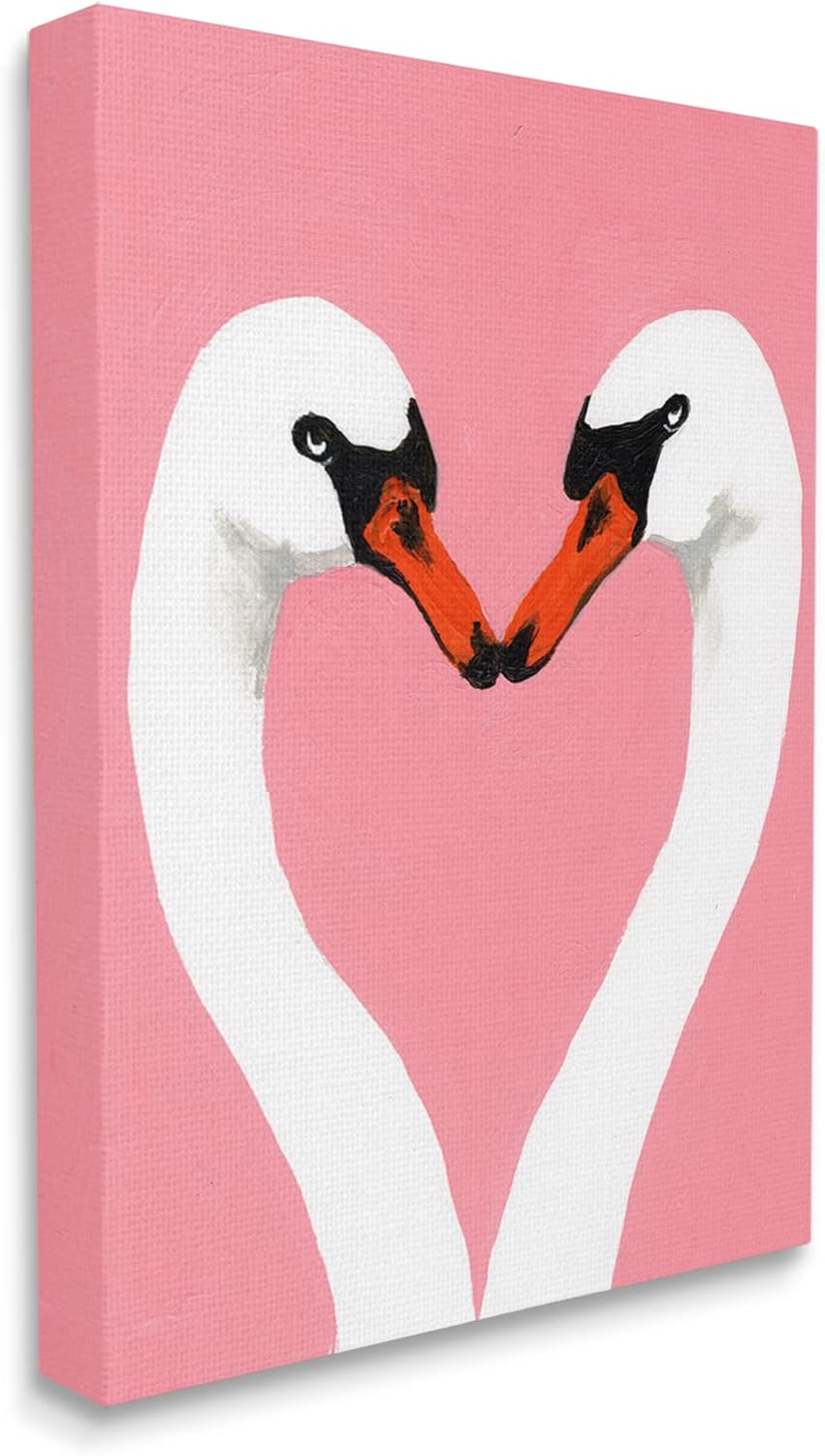 Stupell Industries Pink Swan Beaks Heart Shape Canvas Wall Art, Design by Coco de Paris
