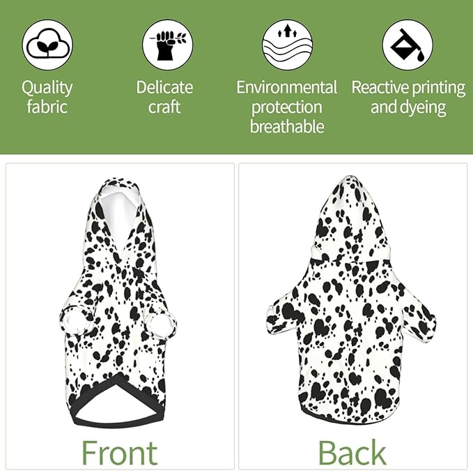 Disfraz de Dálmata para Perro Pequeño Mediano Sudadera con Capucha miniatura 6
