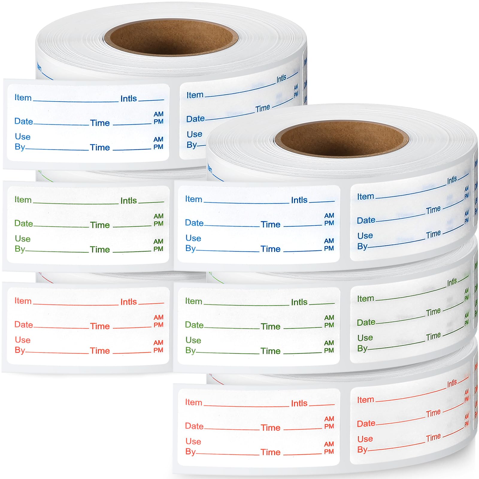 Harloon 6 Rolls 3000 Pcs Dissolvable Food Labels 1 x 2 Inch Removable Food Container Labels Stickers for Container Bottle Kitchen Restaurant Use, 3