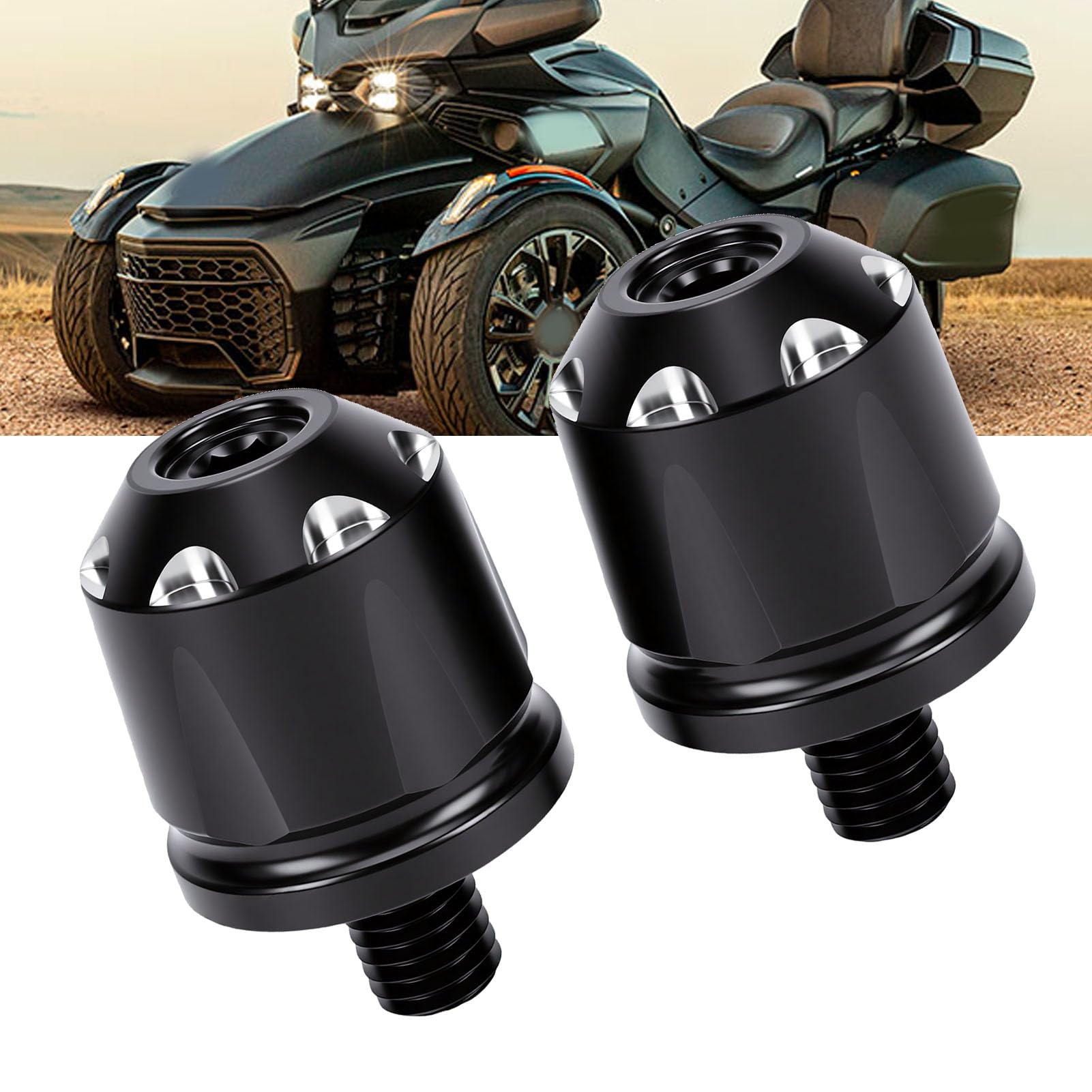 Tbest Tapones para Extremos de Manillar de Motocicleta, Tapas para Manillar Roscadas de Ajuste Al Ras con Equilibrio de Peso y Absorción de Vibraciones para F3 RT 2024-2026