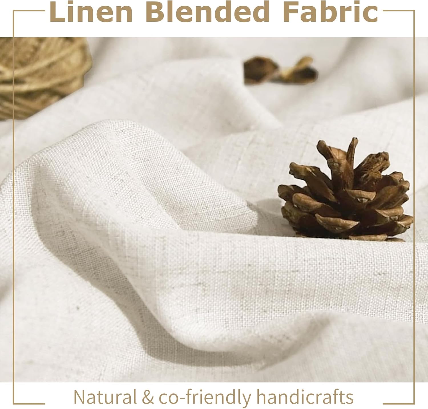 Natural Linen Blended Curtains for Living Room Bedroom, Linen Textured Semi Sheer Boho Curtain Panels, Light Filtering Grommet Top Window Treatments Set,2 Panels 40 x 95 Inches