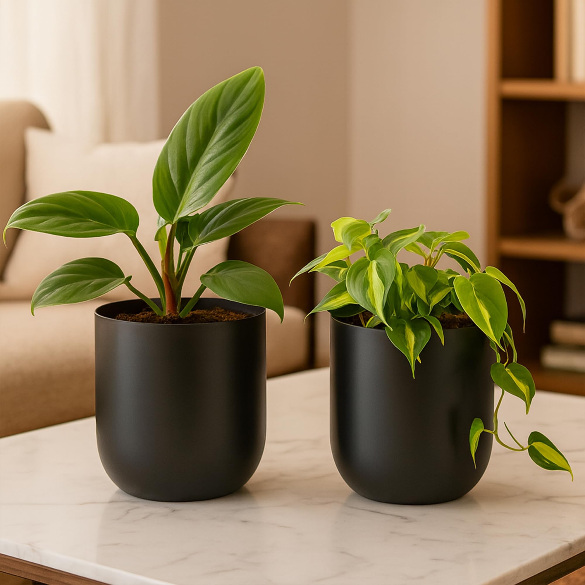Metallic Miniature Planters - Gold Set of 2 -13