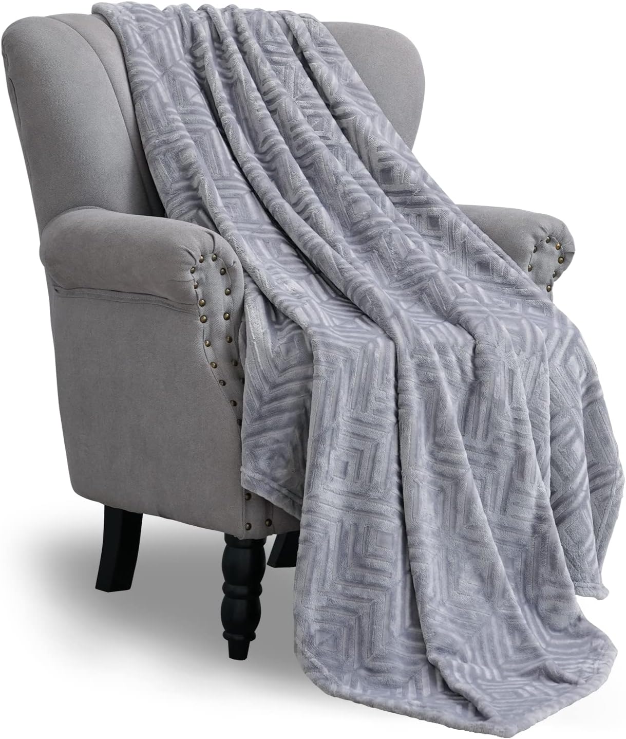 SOCHOW Uragiri Manta de Franela, Manta Afelpada Acogedora Ultrasuave Ligera para Cama, Gris Oscuro 127 x 150 cm