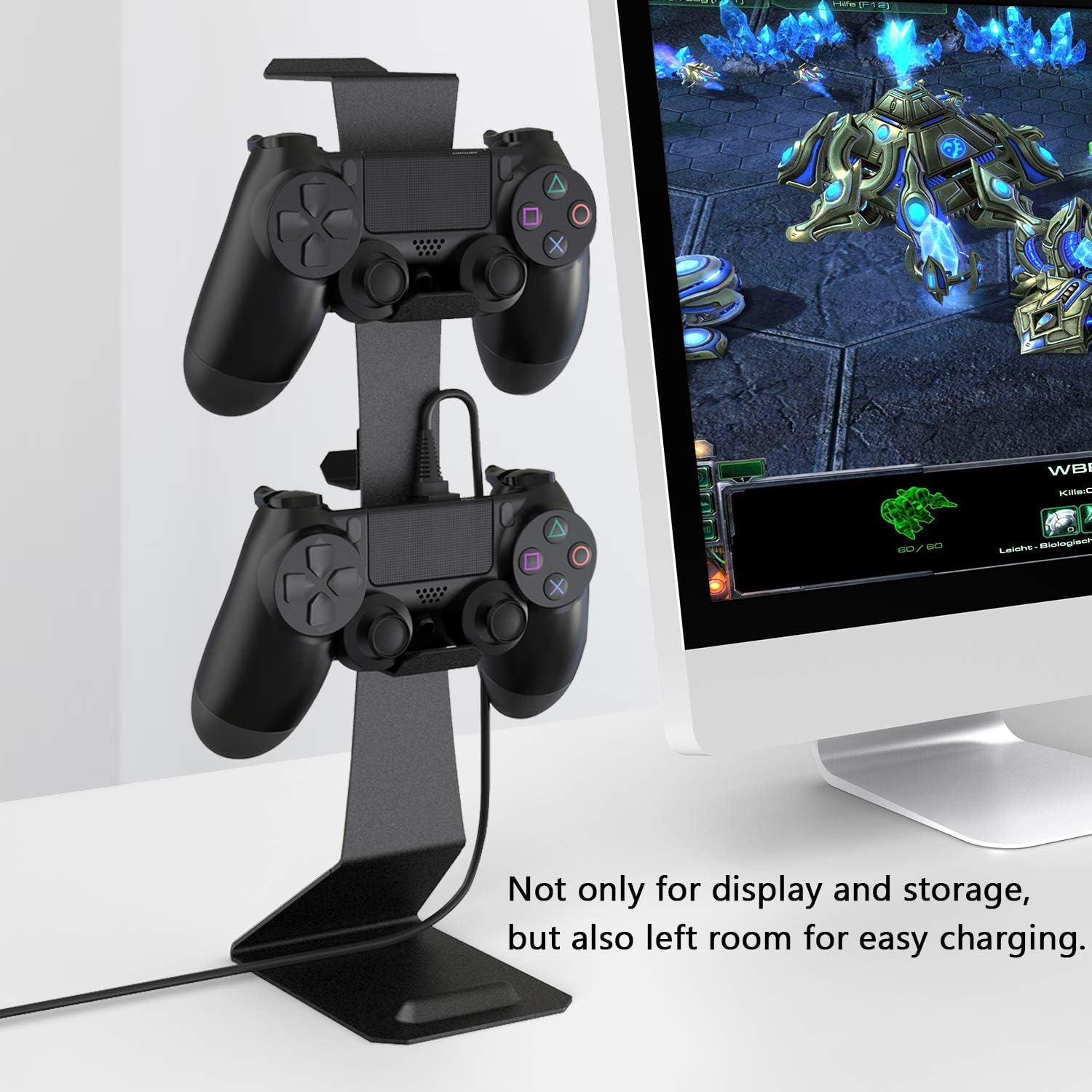 MiiKARE Controller Holder 6 Tiers with Headphone Holder, Adjustable Gaming Controller Headset Stand, Game Controller Stand for All Xbox PS4 PS5 Switch Pro Crontroller Gaming Accessories - Black2