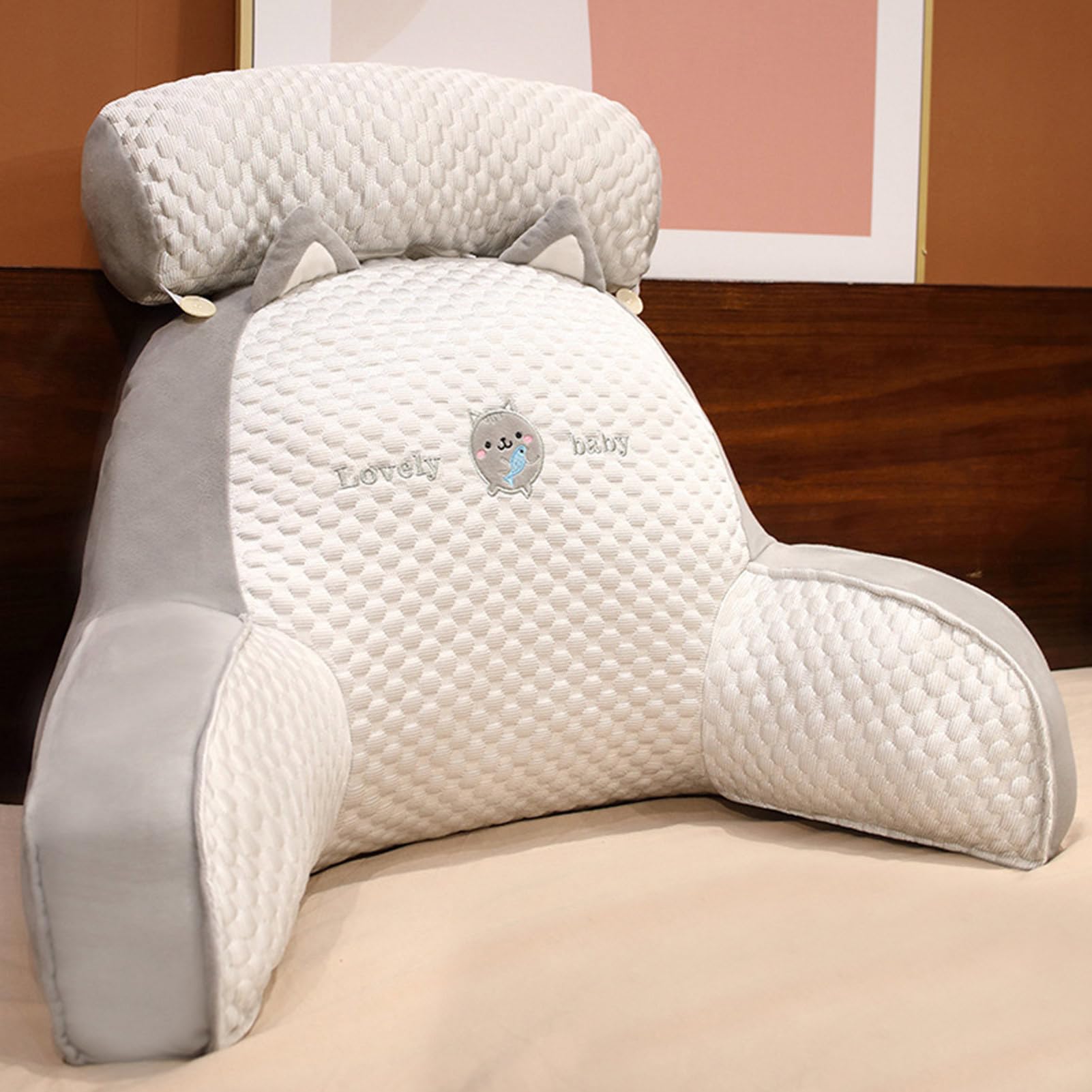 Cuscino Da Lettura Per Letto, Cuscino Per La Schiena Da Divano, Cuscino Da Lettura Con Supporto Lombare, Comodo Schienale Cuscino Con Braccioli, Ideale Come Supporto Per La Schiena Per Leggere