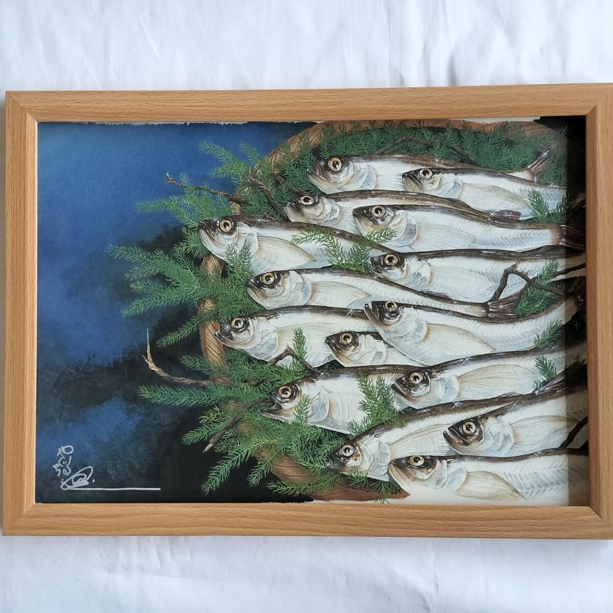 矢口高雄 複製原画 B4サイズ 額付き 風景画 釣りキチ三平 Amazon.co.jp