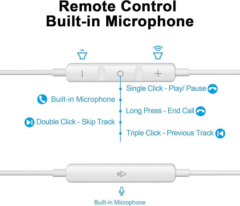 USB C Headphones Magnetic Wired Earbuds with Mic for Apple/Samsung Android image 3