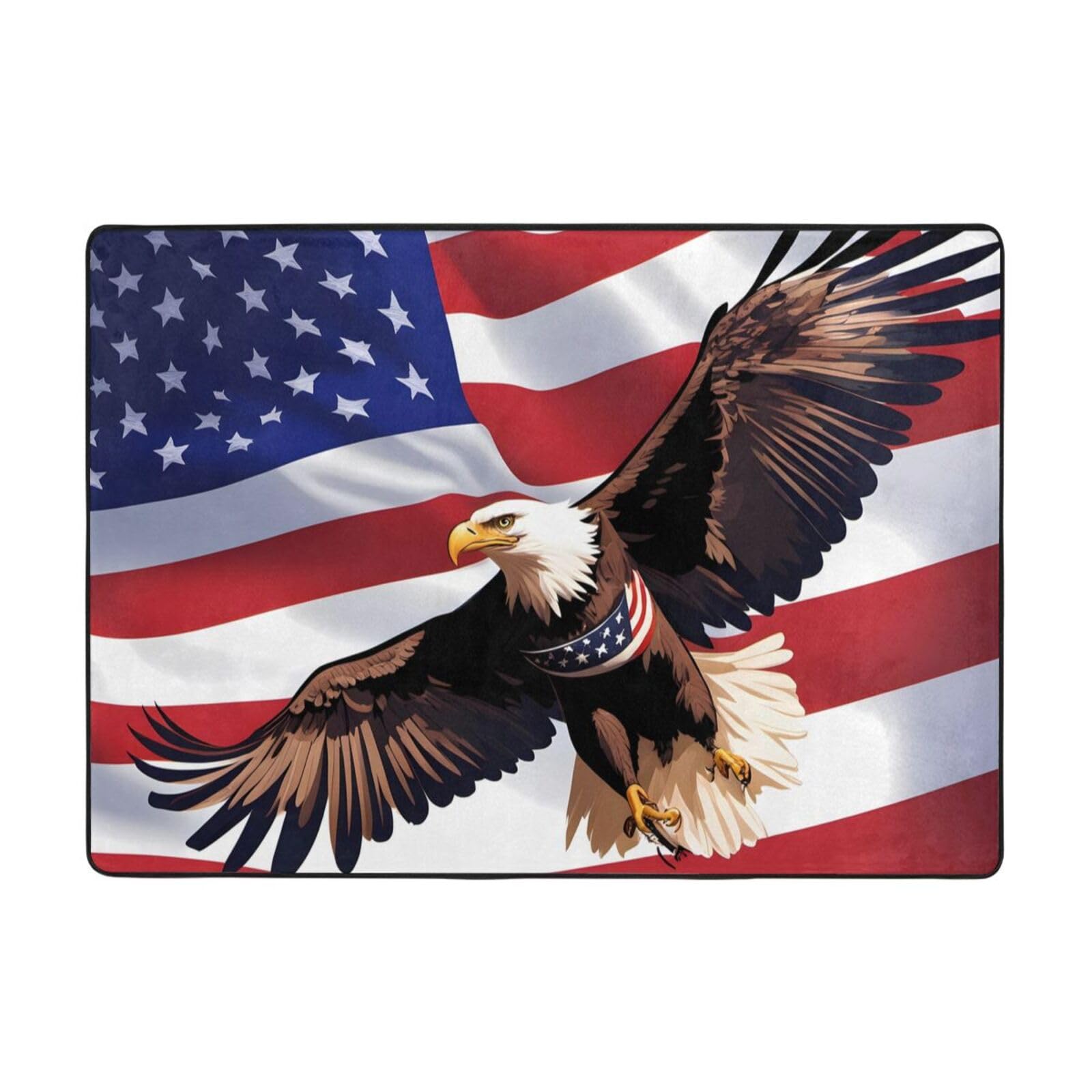 Tapis de sol grand format motif aigle américain USA tapis de salon couloir HYTTER