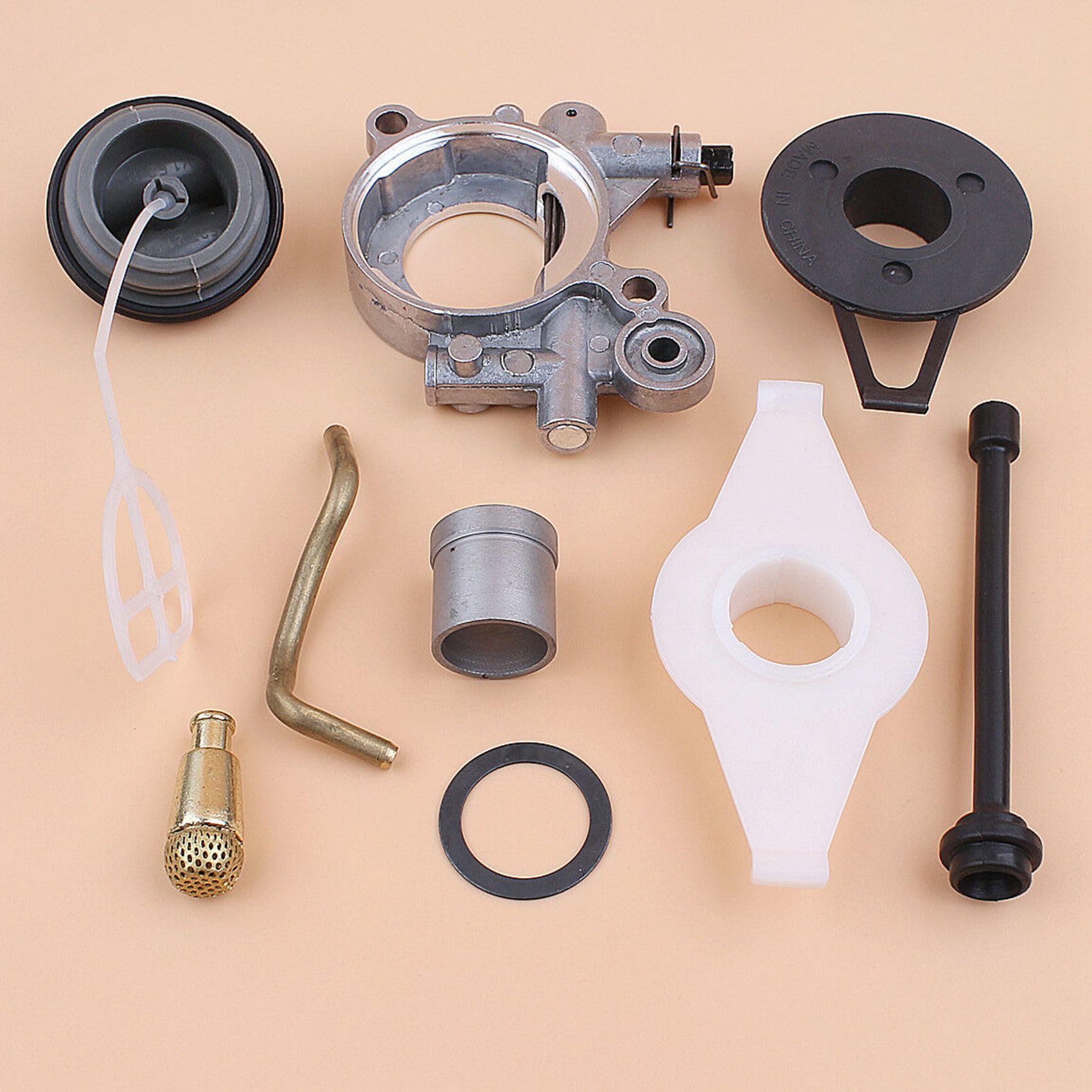 2X Kit Ingranaggi un Vite Fine per Pompa Olio per 372Xp 365 371 385 390 362 570 575 576