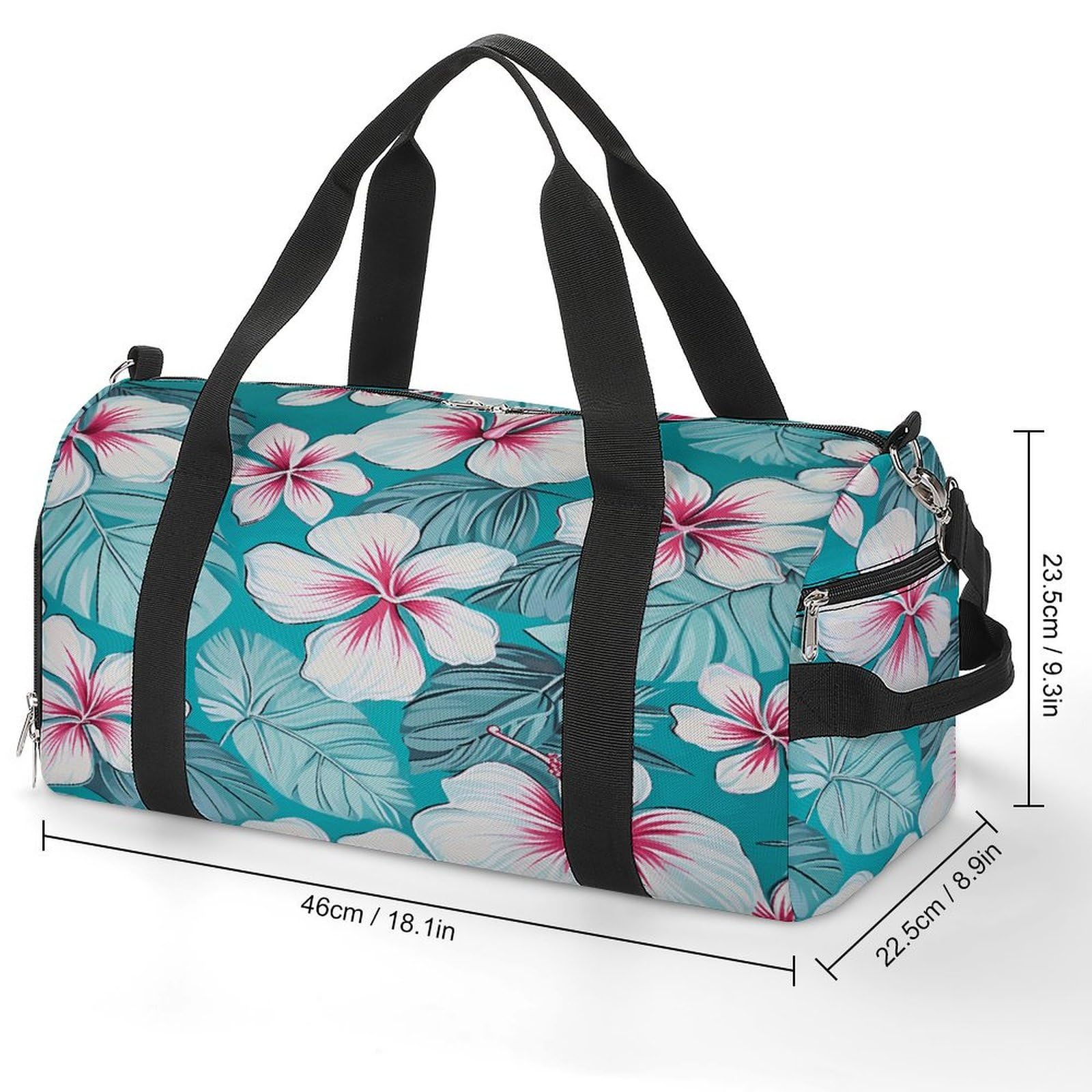 Turnbeutel für Damen und Herren, tropischer Hibiskusblumen-Druck, Turnbeutel, wiederverwendbar, Turnbeutel mit Schuhfach, Stil, Einheitsgröße, modern, Stil:, Einheitsgröße, Modern