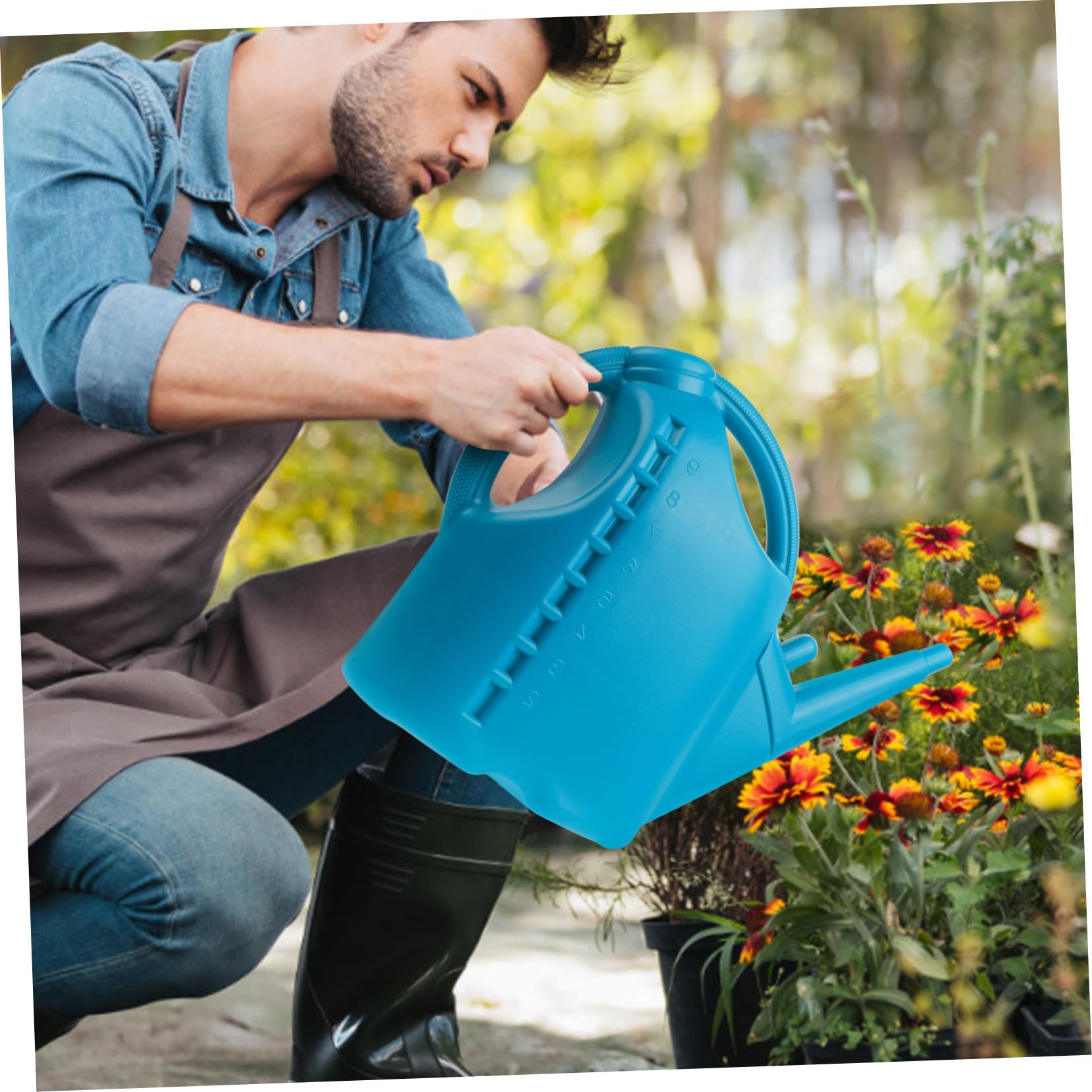 Gießkanne aus Kunststoff 10l mit Langem Auslauf für Pflanzen | Blau, Präzises Gießen für Sukkulenten, 1 Stück, Geeignet für Wohnzimmer und Garten