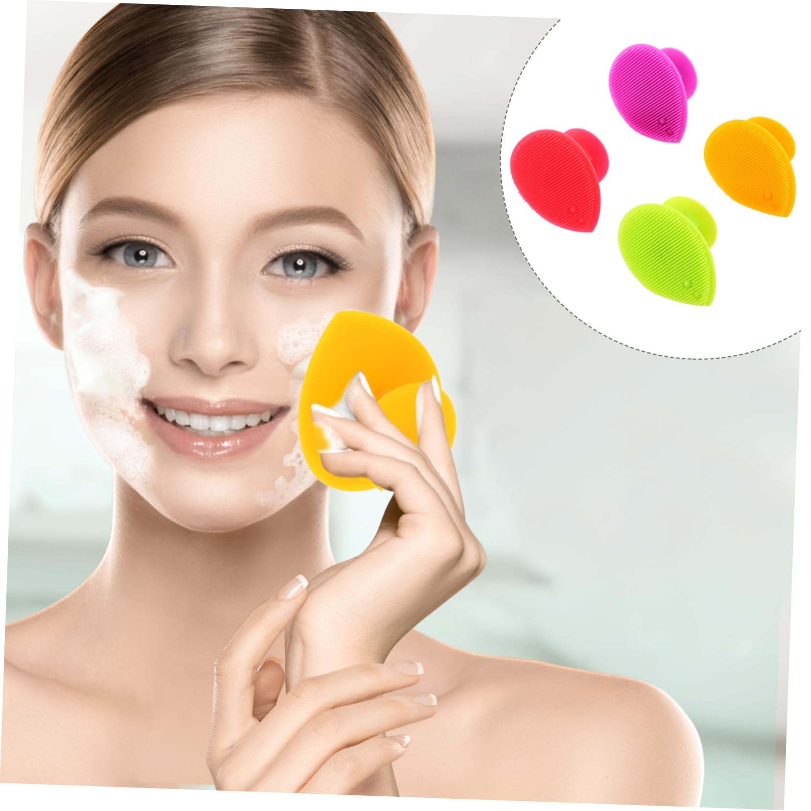 Healeved Face Brush Set 4pcs Silicone Facial Cleansing Brush for Deep Clean Exfoliation Gentle Massage for Sensitive Skin for Christmas