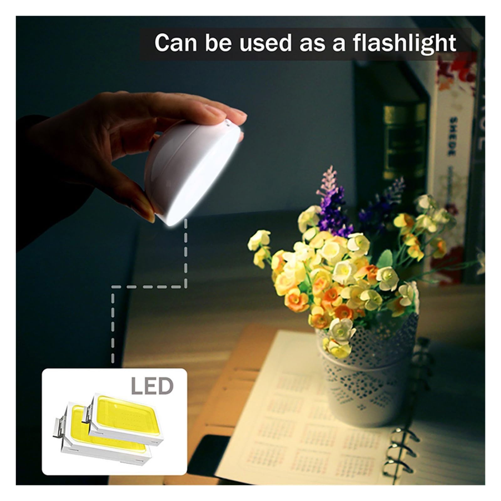 Unterschrank Leuchten LED Sensor Nachtlicht AAA USB Aufladbare PIR Wand Lampe 360 ​​Grad For Innen Kleiderschrank Schlafzimmer Küche Schrank Treppen Beleuchtung(USB Rechargeable,B)