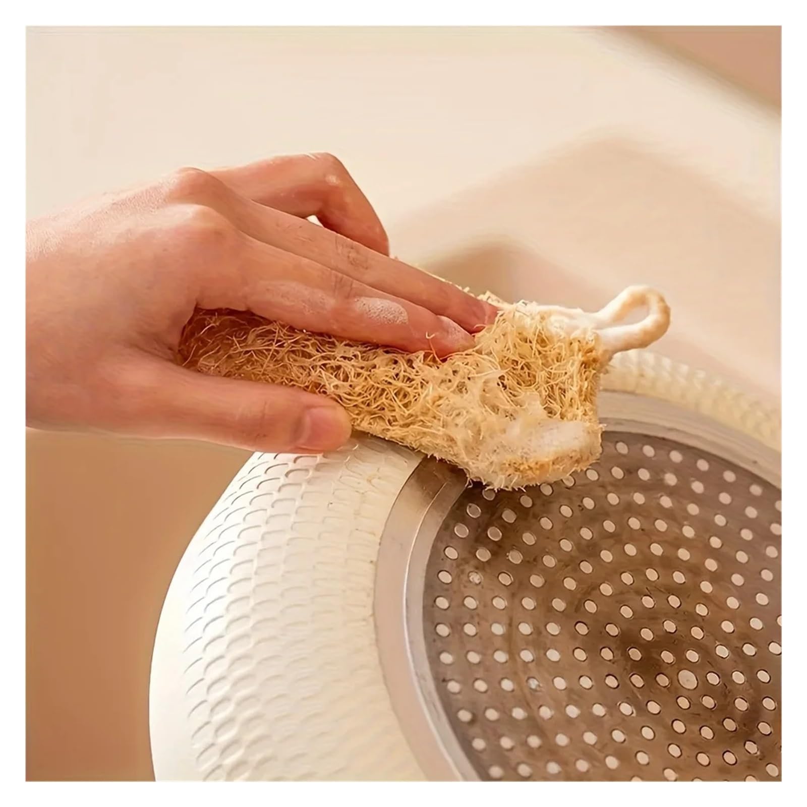 Lot de 30 éponges en luffa naturel for la vaisselle, tampons à récurer, faciles à nettoyer, for la cuisine et la maison(30pcs)