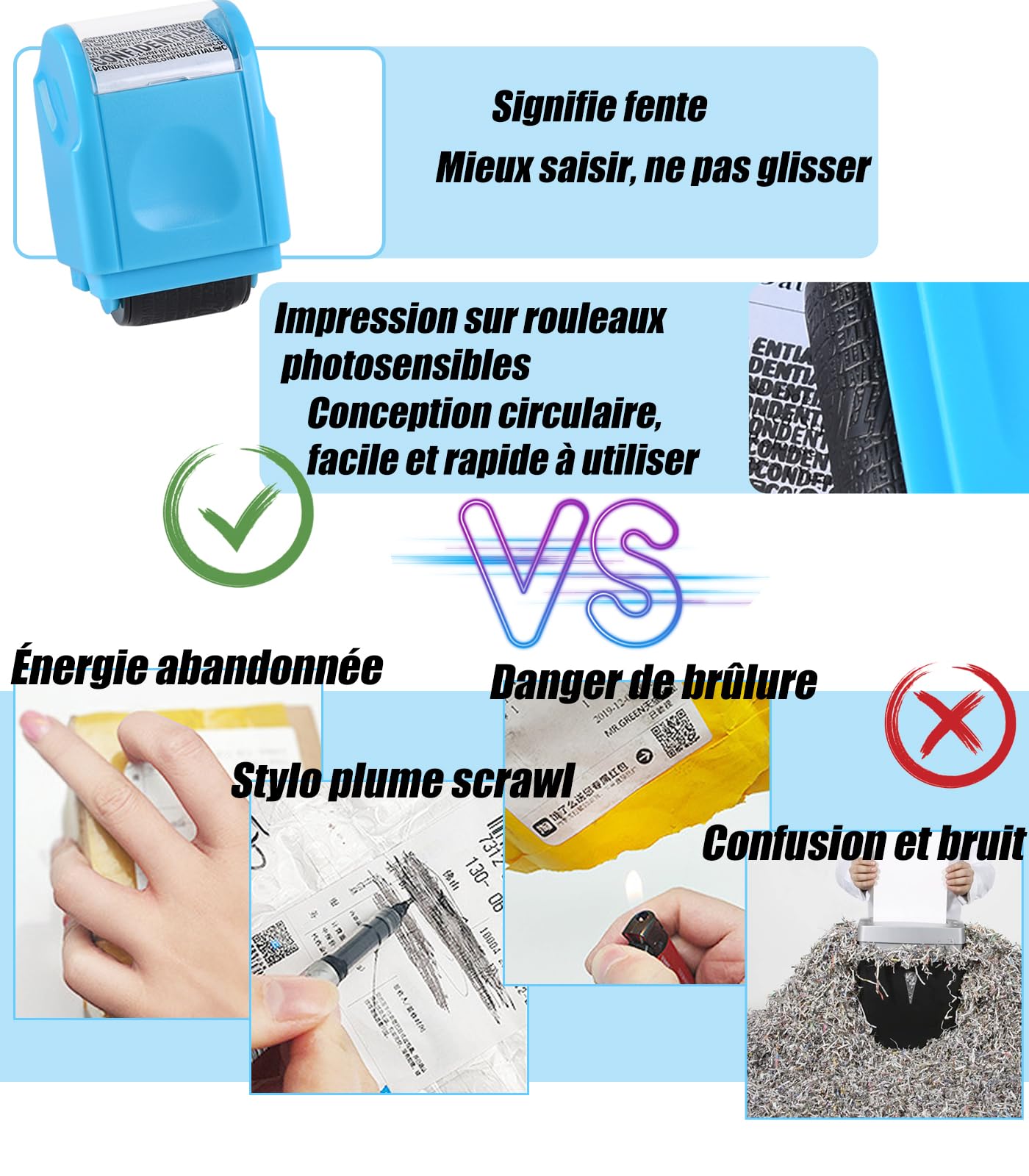 Xourney Wide Data Defender Rollover, Identity Theft Protection Rollover, Rollover confidenziale con 6 componenti aggiuntivi, indirizzo Security Information Block Privacy ID