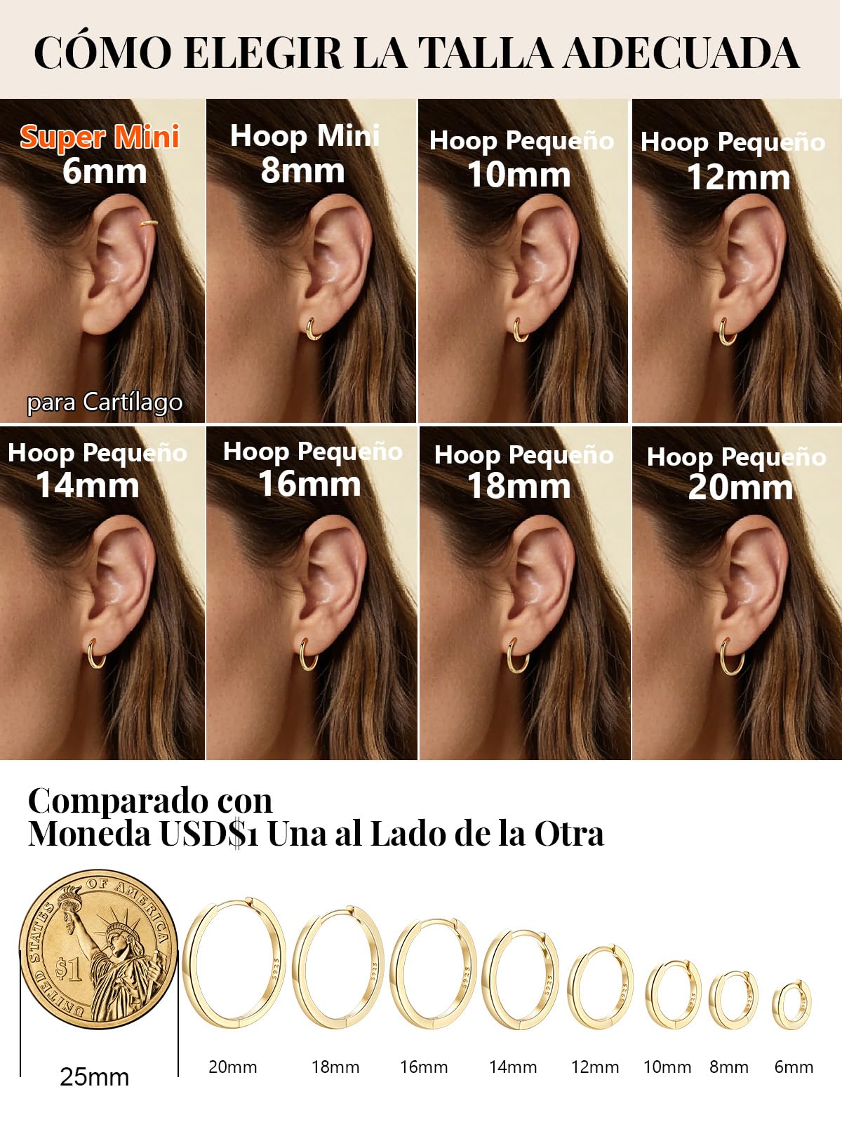 Silvora Pendientes Aros Plata 925 Mujer Huggie Hoop Earrings Finos Oreja | Material Hipoalergénico Plata de Primera Ley Aretes Planos 6/8/10/12/14/16/18/20mm Joyería Delicada Uso Apilable