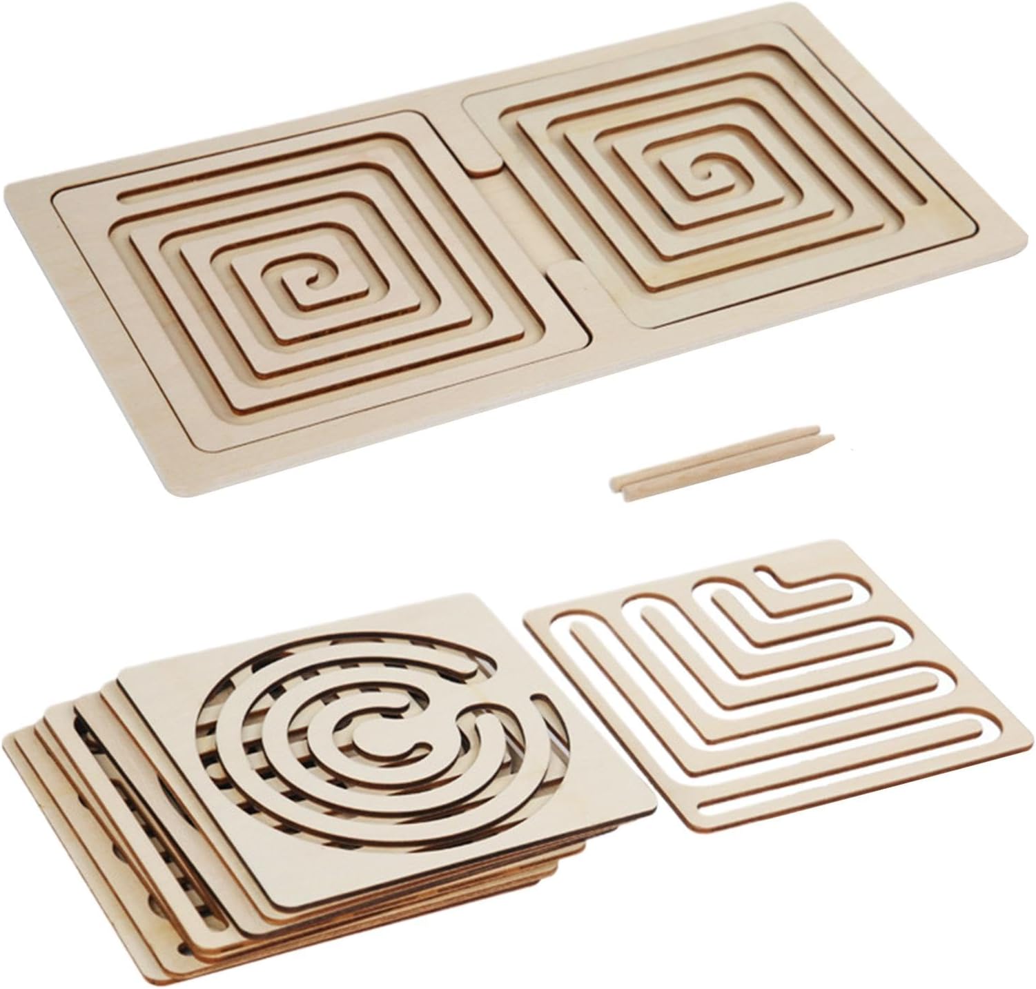 Wooden Maze Game,Brain Teaser Game - Pen Control Training Board, Educational Toy, Fine Motor Skills Toy for Education and Fun