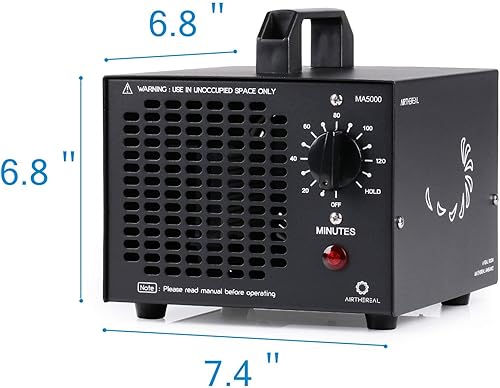 Miniatura 8 de AIRTHEREAL MA5000 Generador comercial de ozono 5000mgh Máquina O3 Ionizadores de aire para el hogar, desodorante para habitaciones, humo,