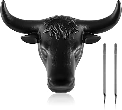 Crowye Junior Very Small Steer Head Roping Dummy with 11 Horn Spread Complete Rodeo Set Cowboy Toy Roping Practice Dummy Steer Head Aluminum Rods for Horse Enthusiasts Junior Roper Practice