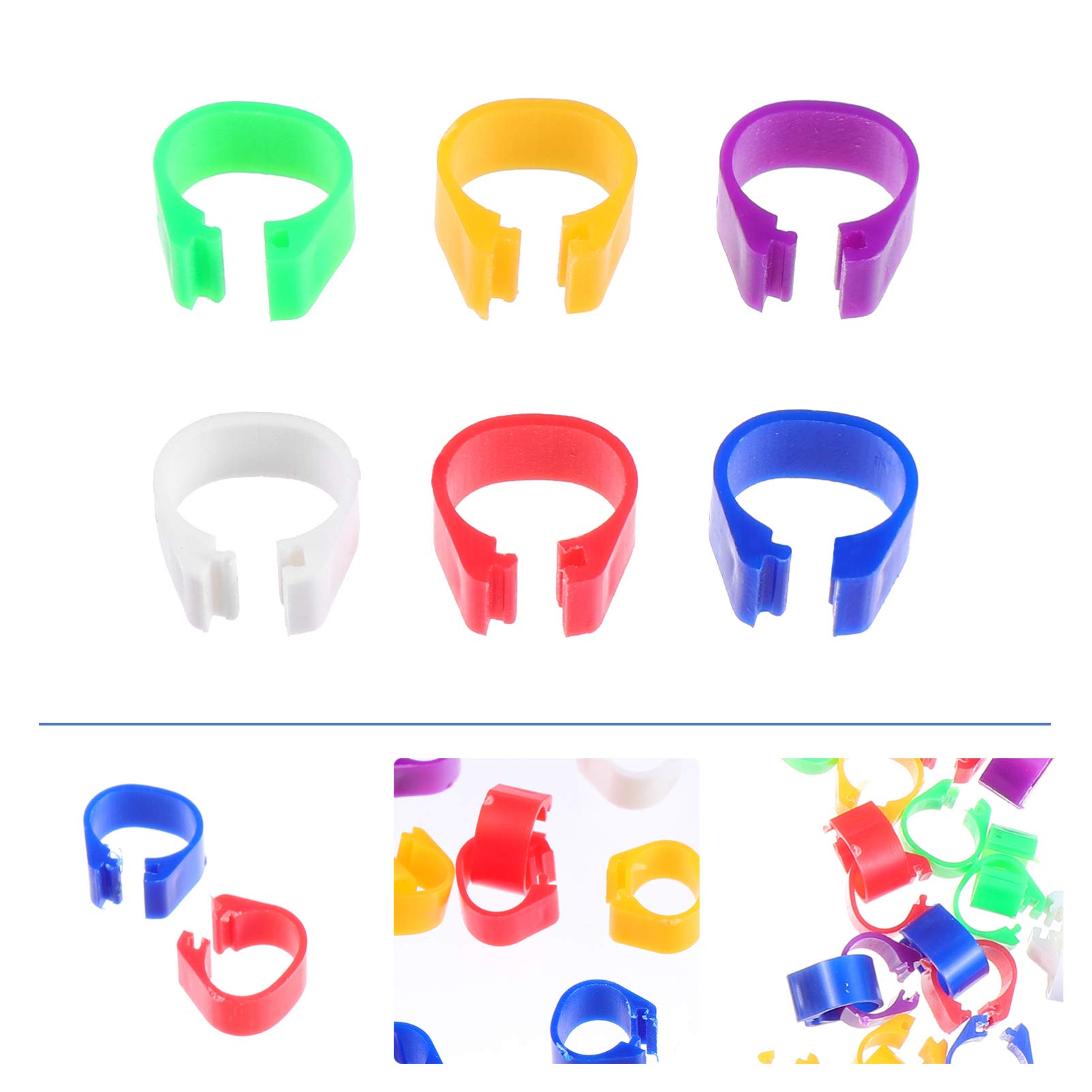 GALPADA 200pcs Bird Foot Rings for Easy Identification Parrot Pigeon and Poultry Use and Cuff Rings for Breeding and Management