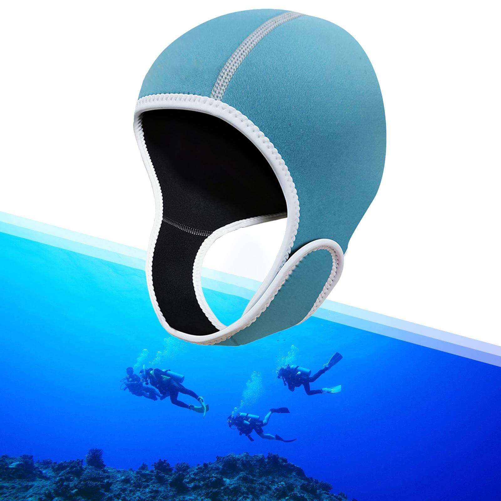 Rockible Bonnet de Plongée 2 mm Néoprène Étanche pour Surf Voile Bleu