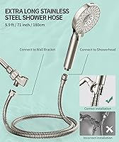 Vista 7 de SR SUN RISE - Cabezal de ducha con filtro y de mano, alta presión, 9 modos de chorro, desmontable, con cuentas descalcificadoras para aguas duras