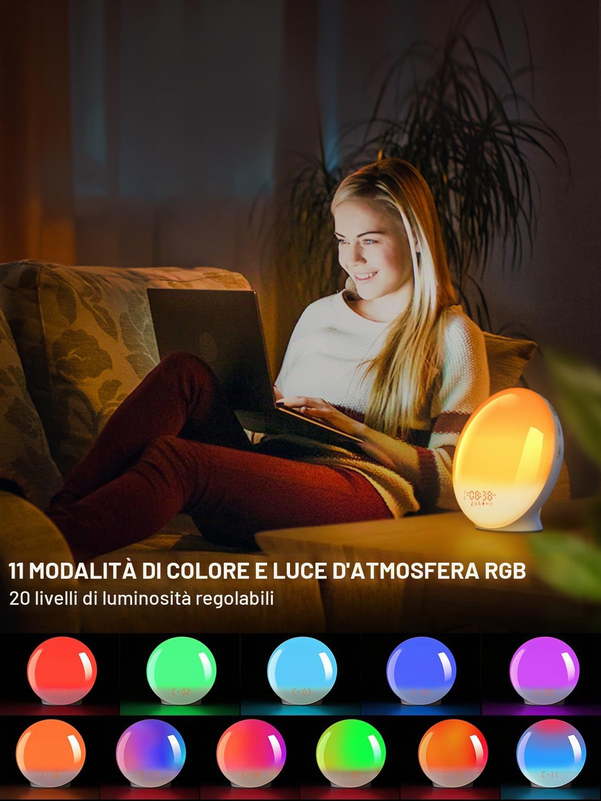 VOGHERB Sveglia Luminosa Wake Up Light — immagine 13 di 16