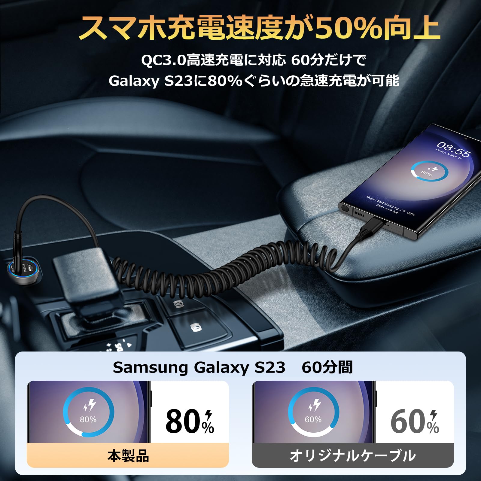 Amazon.co.jp: USB タイプc ケーブル短いAndroid等 USB-C機器対応 （2