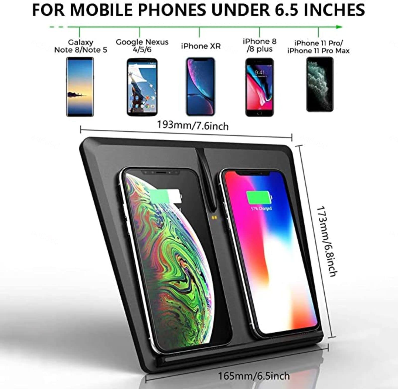 Caricabatterie Wireless rapido Tappetino di Ricarica Wireless Veloce per Telefono da 10 W, per Te-SLA Modello 3, Caricabatterie Wireless per Console Centrale per Tutti i telefoni Qi