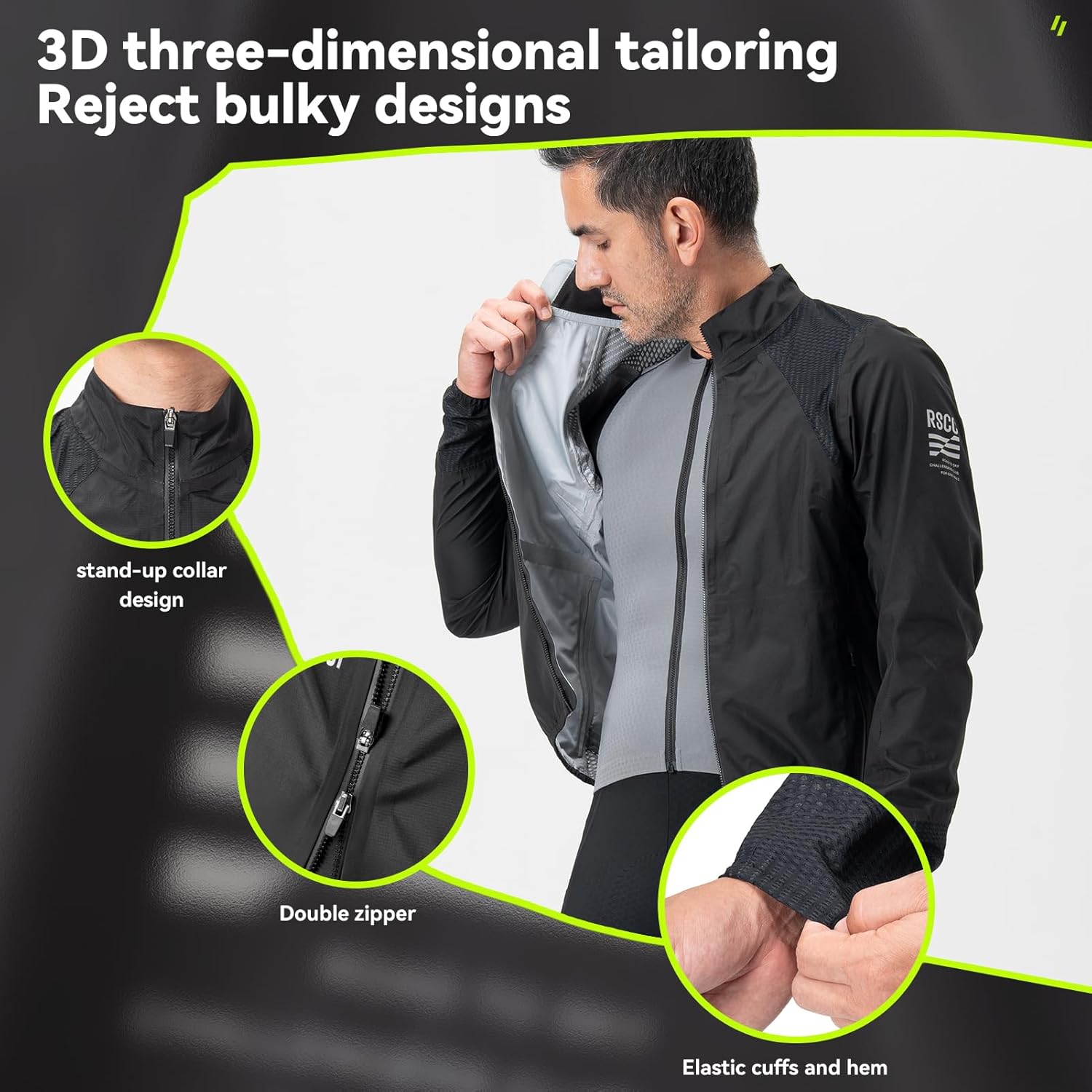 ROCKBROS Men's Cycling Rain Jacket Waterproof Running Bike Windbreaker Lightweight Jacket for Outdoor Sports - Image 4